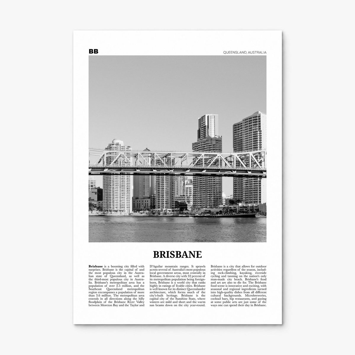Brisbane Newspaper No 2 Poster, print only (unframed)