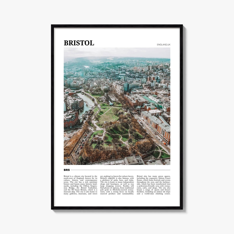 Bristol colorful travel poster of England, UK – vertical wall art, unframed print shown in interior mockup
