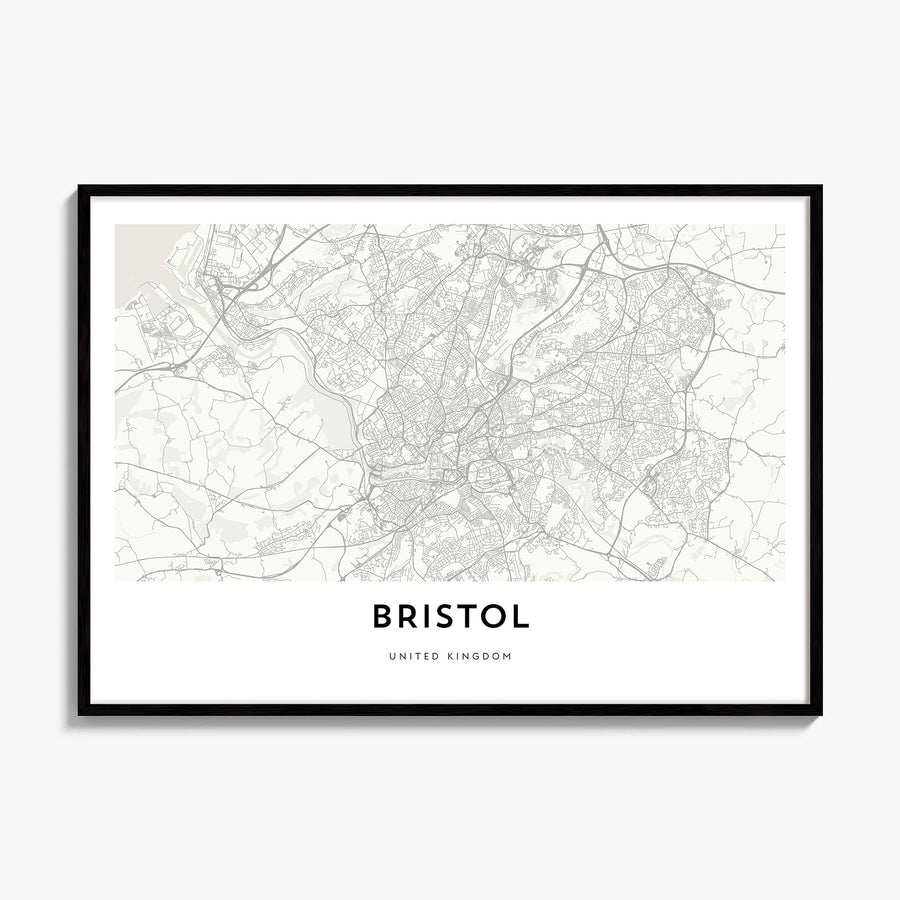 Bristol Map Poster, framed poster mockup