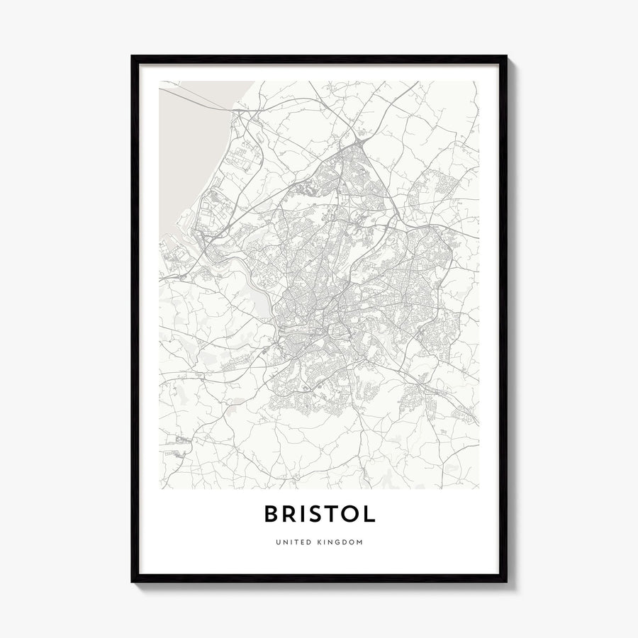 Bristol Map Poster, framed poster mockup