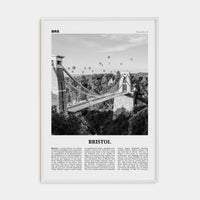 Bristol No 1 Poster White Wood / 8x12 in Nbourhood Travel B&W Poster