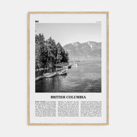 British Columbia Poster Natural Wood / 8x12 in Nbourhood Travel B&W Poster