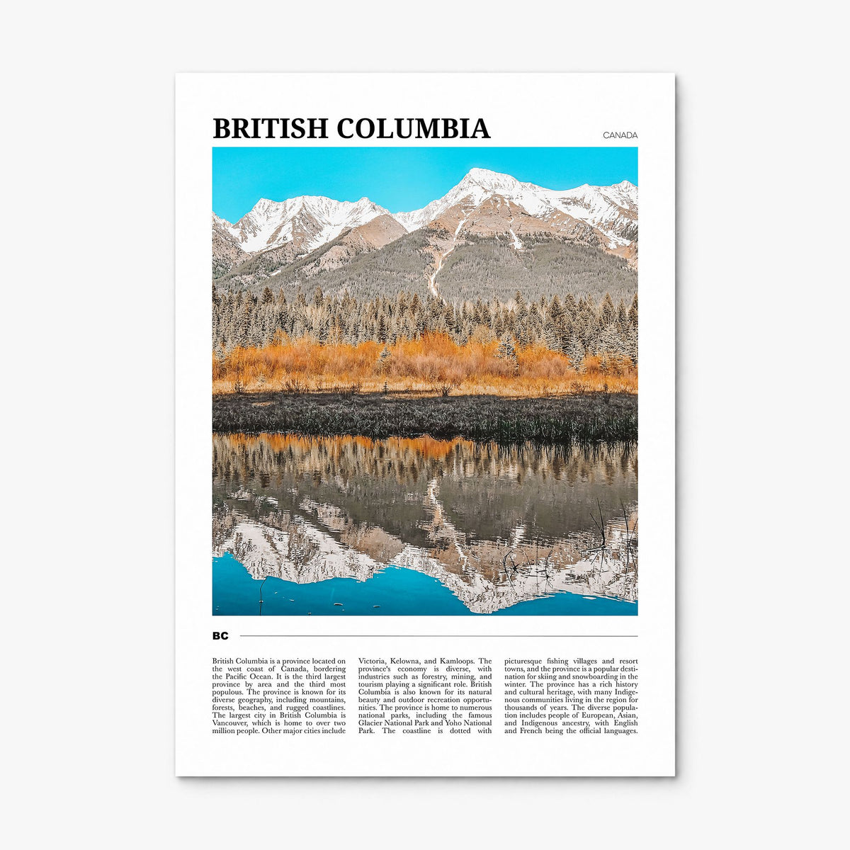 British Columbia Travel Poster, print only (unframed)