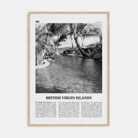 British Virgin Islands Poster Natural Wood / 8x12 in Nbourhood Travel B&W Poster