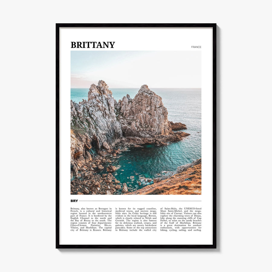 Brittany Travel Poster, framed poster mockup