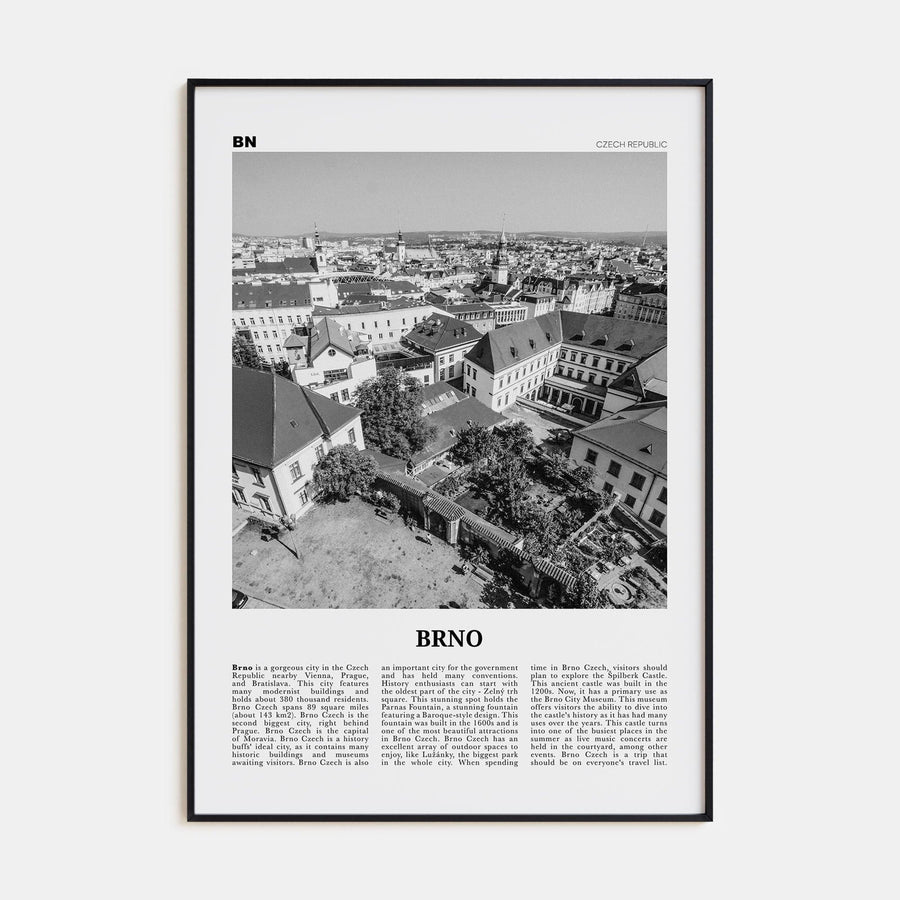 Brno Poster None / 8x12 in Nbourhood Travel B&W Poster