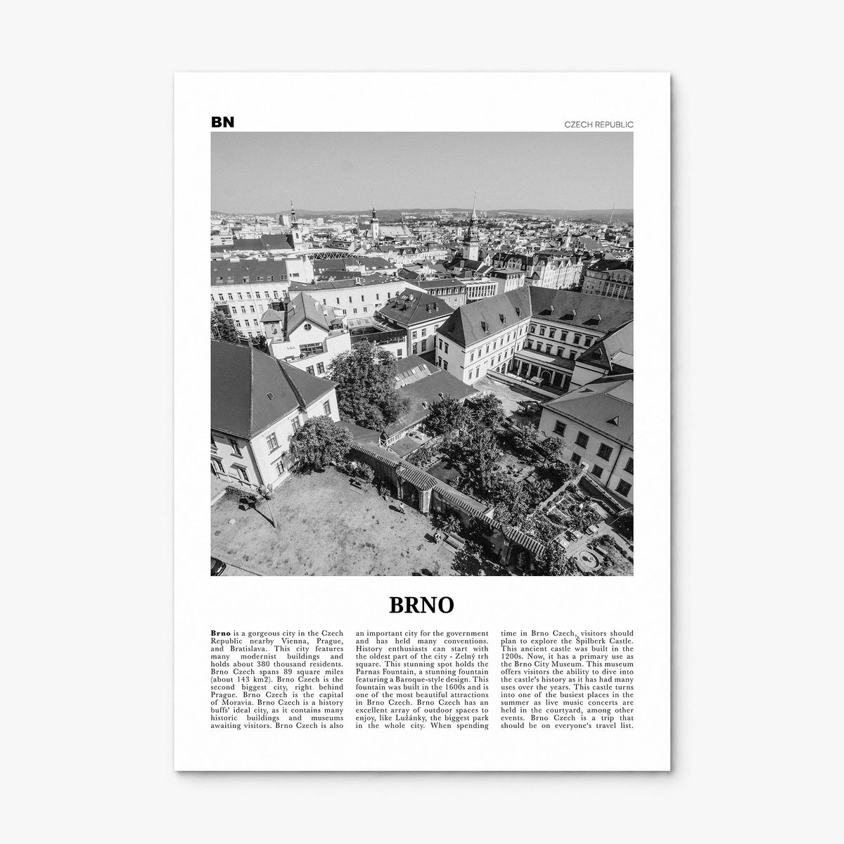 Brno Newspaper Poster, print only (unframed)