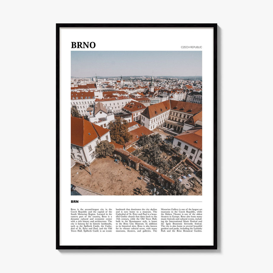 Brno Travel Poster, framed poster mockup