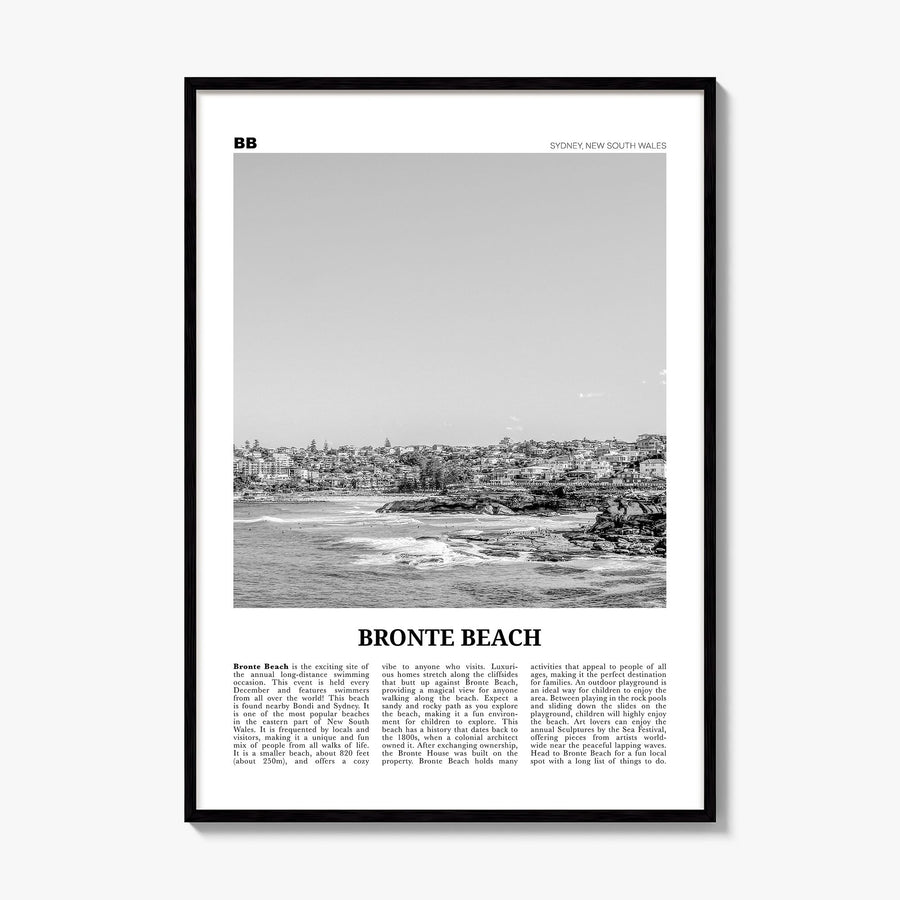 Bronte Beach Newspaper Poster, framed poster mockup