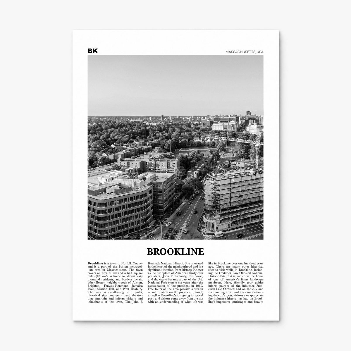 Brookline Newspaper Poster, print only (unframed)