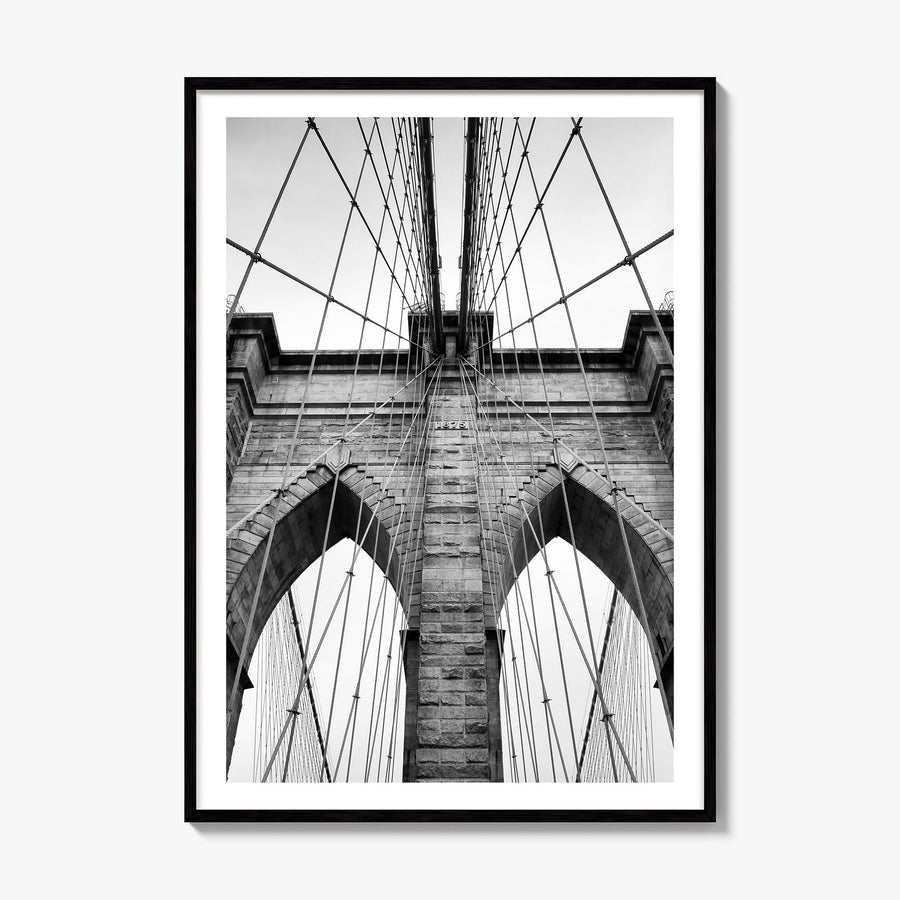 Brooklyn Bridge Photo Poster, framed poster mockup, white border