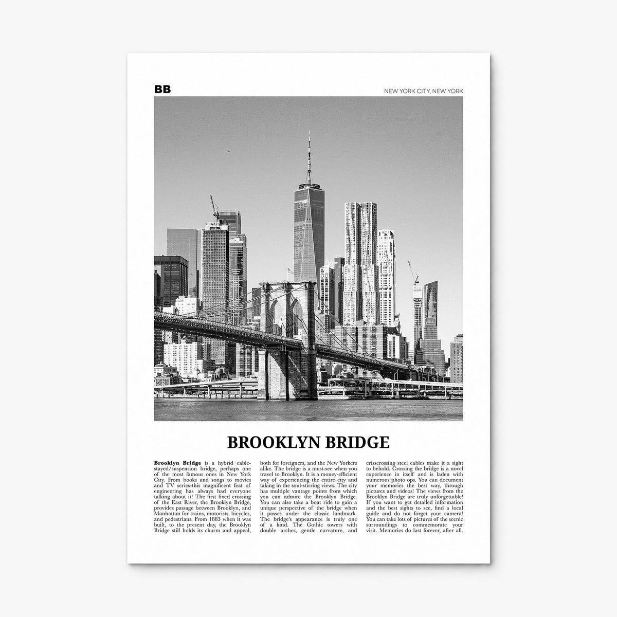 Brooklyn Bridge Newspaper Poster, print only (unframed)