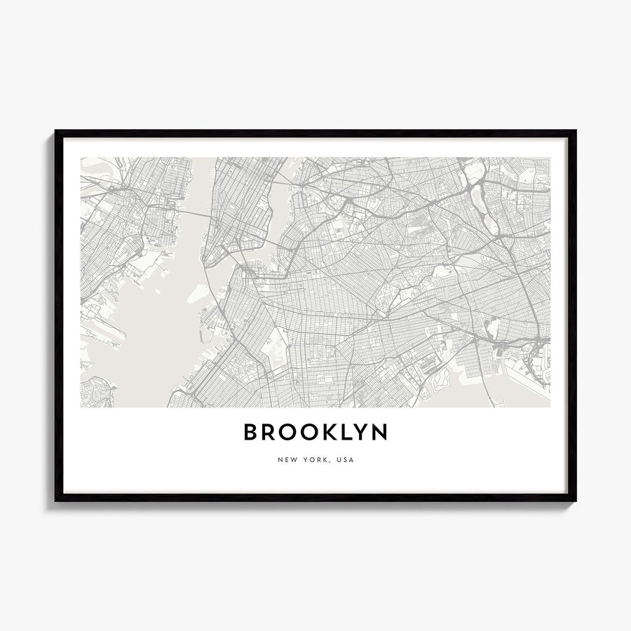 Brooklyn Map Poster, framed poster mockup