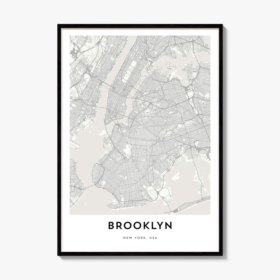 Brooklyn Map Poster, framed poster mockup
