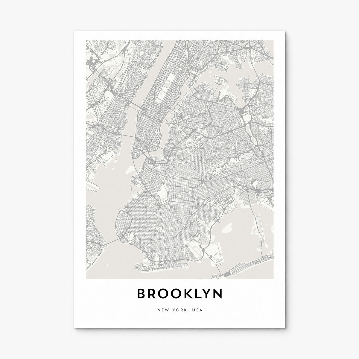 Brooklyn Map Poster, print only (unframed)