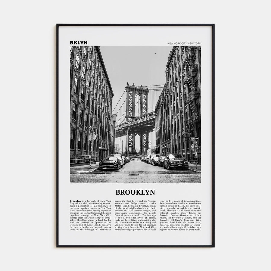 Brooklyn No 1 Poster None / 8x12 in Nbourhood Travel B&W Poster