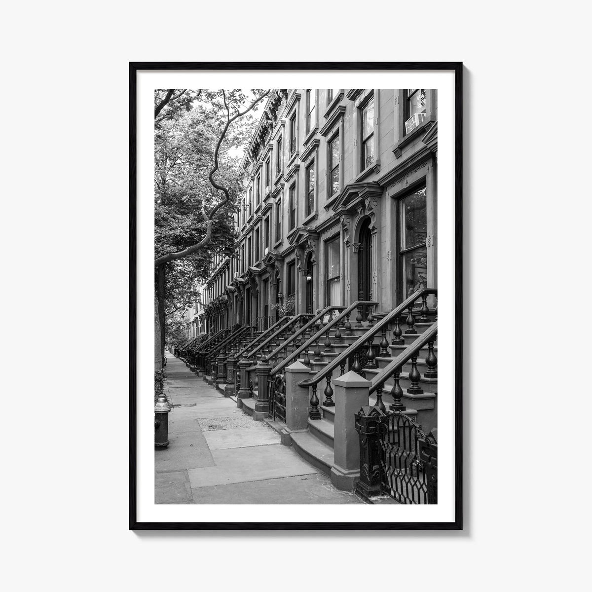 Brooklyn no. 2 black & white photo poster of New York City, New York – vertical wall art, unframed print shown in interior mo