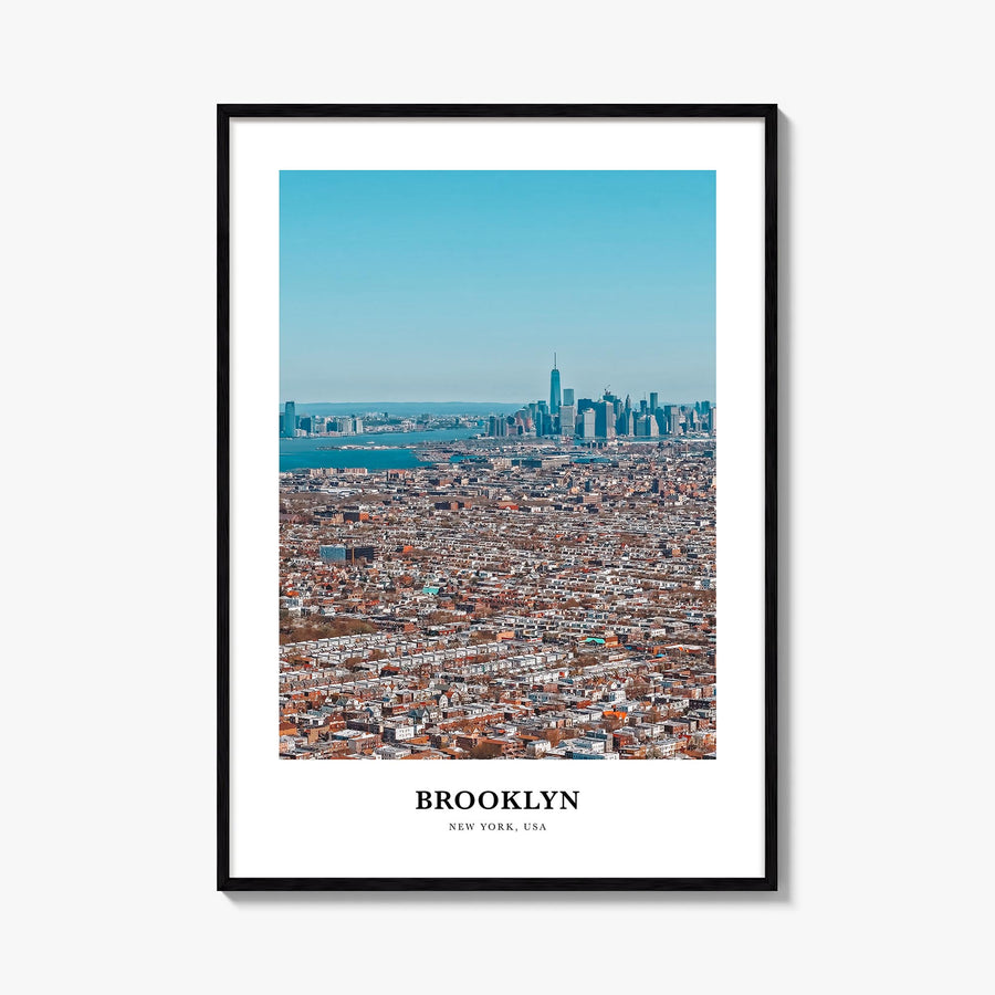 Brooklyn no. 2 colorful classic poster of New York City, New York – vertical wall art, unframed print shown in interior mocku