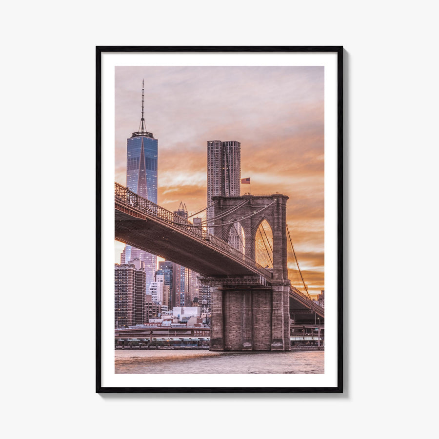 Brooklyn no. 2 colorful photo poster of New York City, New York – vertical wall art, unframed print shown in interior mockup