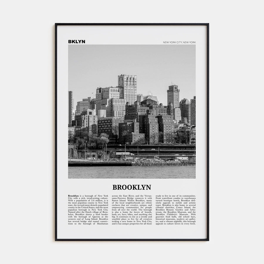 Brooklyn No 2 Poster None / 8x12 in Nbourhood Travel B&W Poster