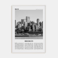 Brooklyn No 2 Poster White Wood / 8x12 in Nbourhood Travel B&W Poster