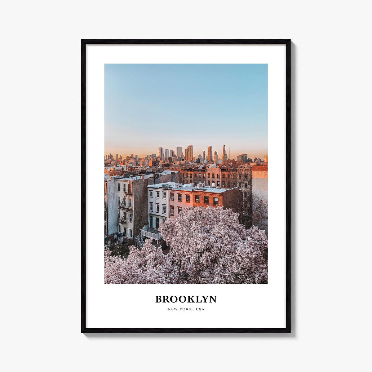 Brooklyn no. 3 colorful classic poster of New York City, New York – vertical wall art, unframed print shown in interior mocku