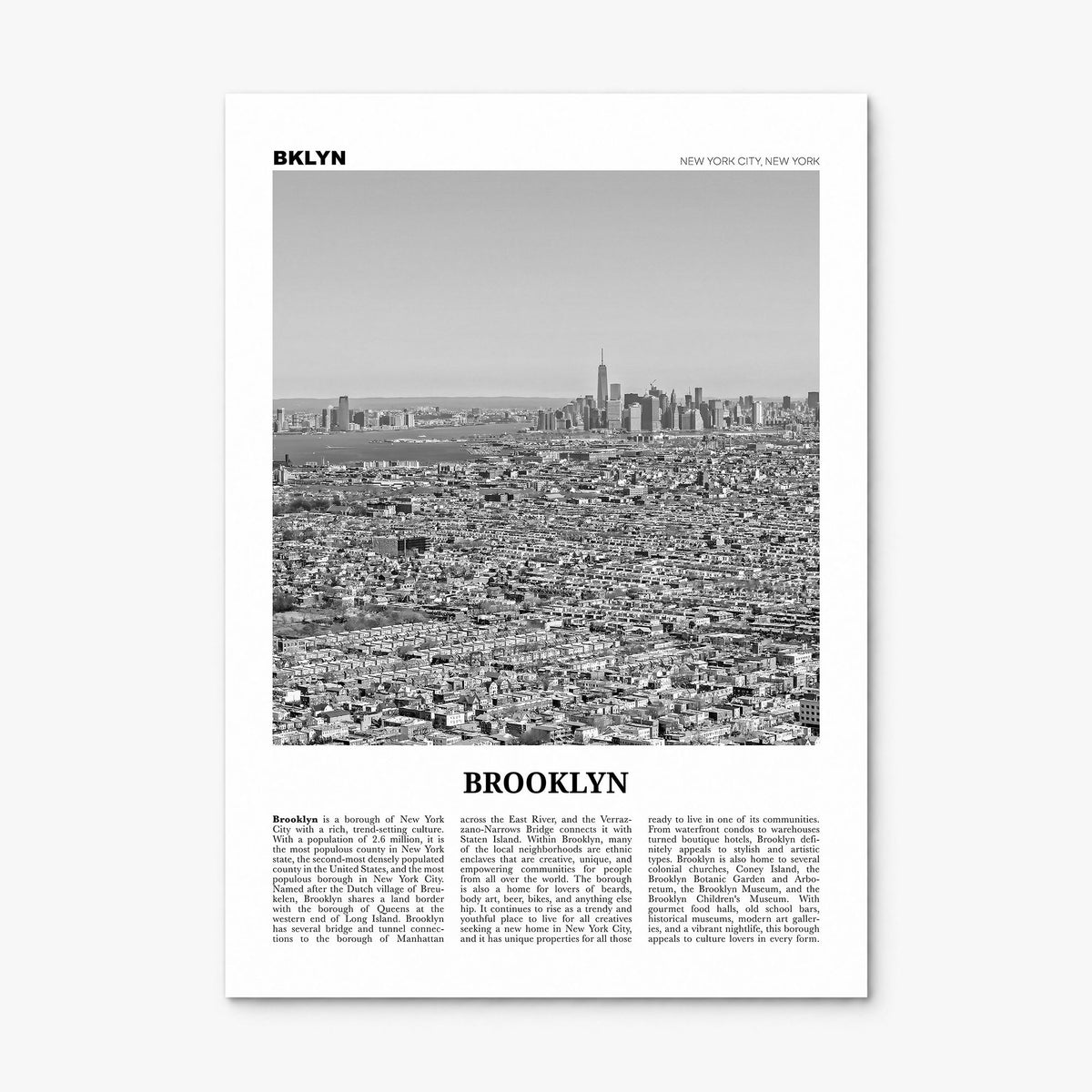 Brooklyn Newspaper No 3 Poster, print only (unframed)