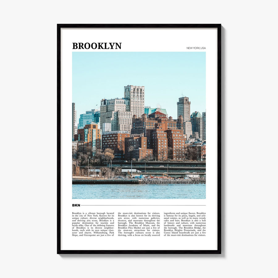 Brooklyn Travel No 1 Poster, framed poster mockup