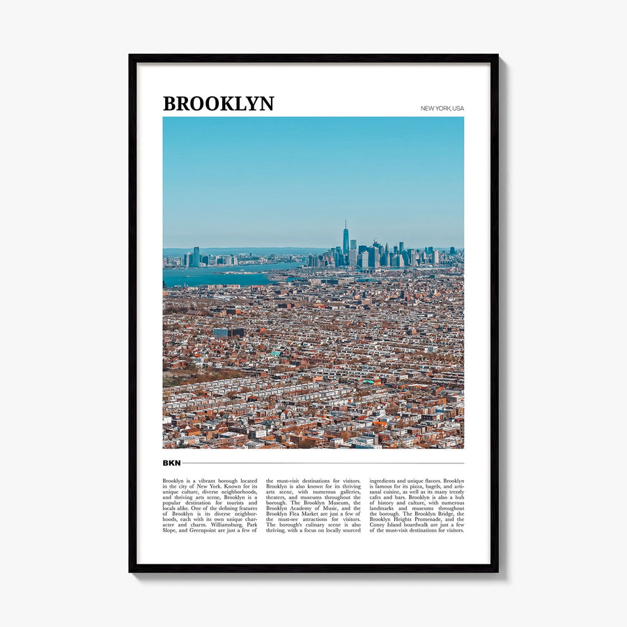 Brooklyn Travel No 2 Poster, framed poster mockup