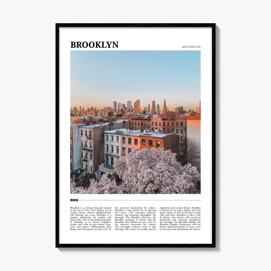 Brooklyn Travel No 3 Poster, framed poster mockup