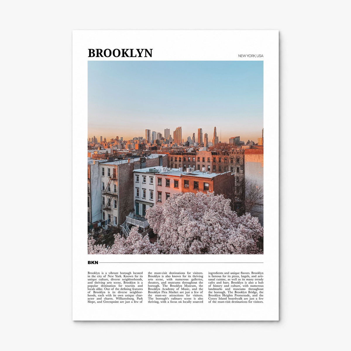 Brooklyn Travel No 3 Poster, print only (unframed)