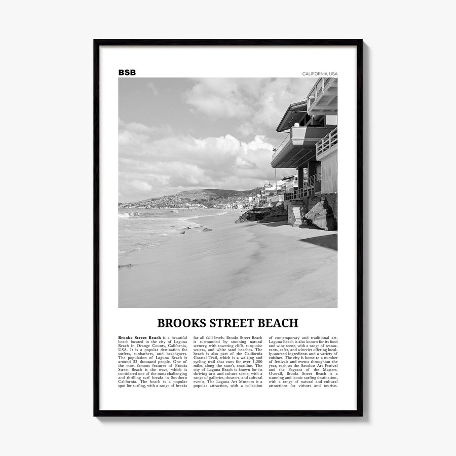 Brooks Street Beach Newspaper Poster, framed poster mockup