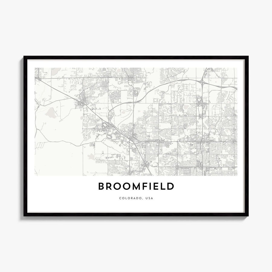 Broomfield Map Poster, framed poster mockup