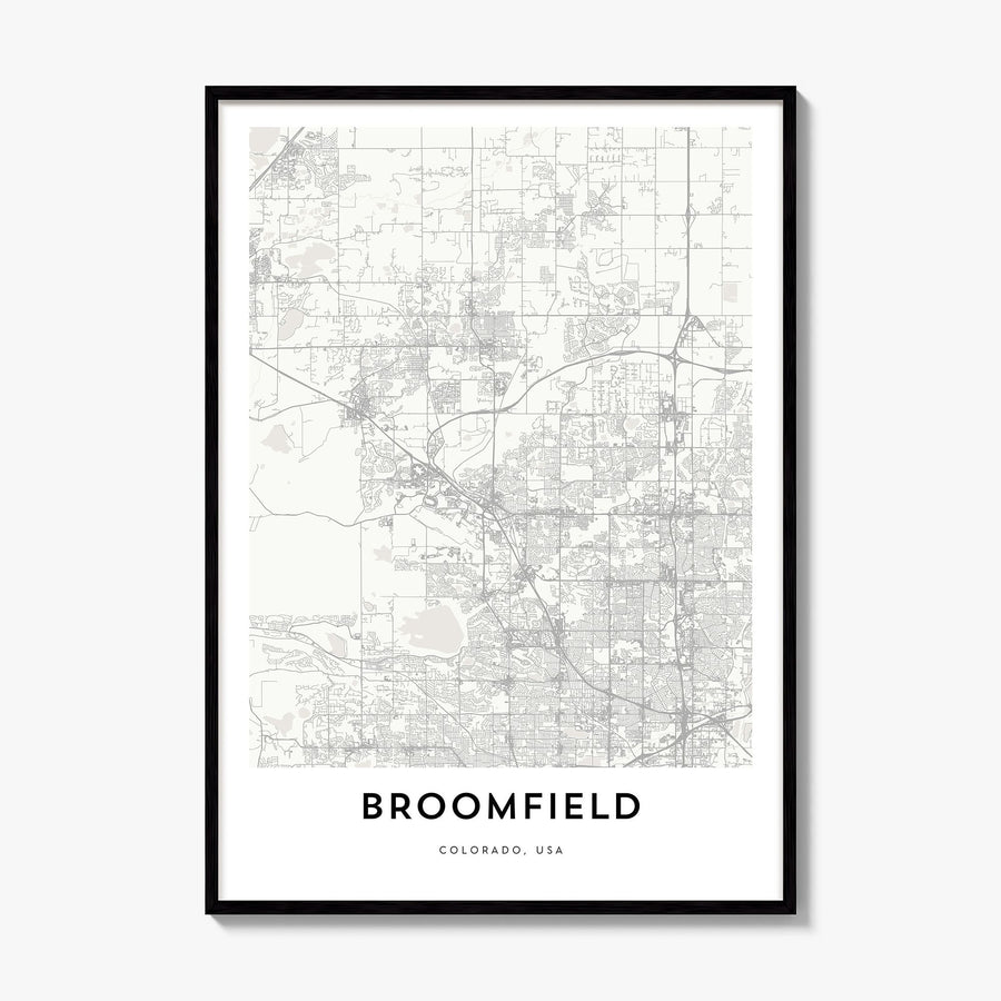 Broomfield Map Poster, framed poster mockup