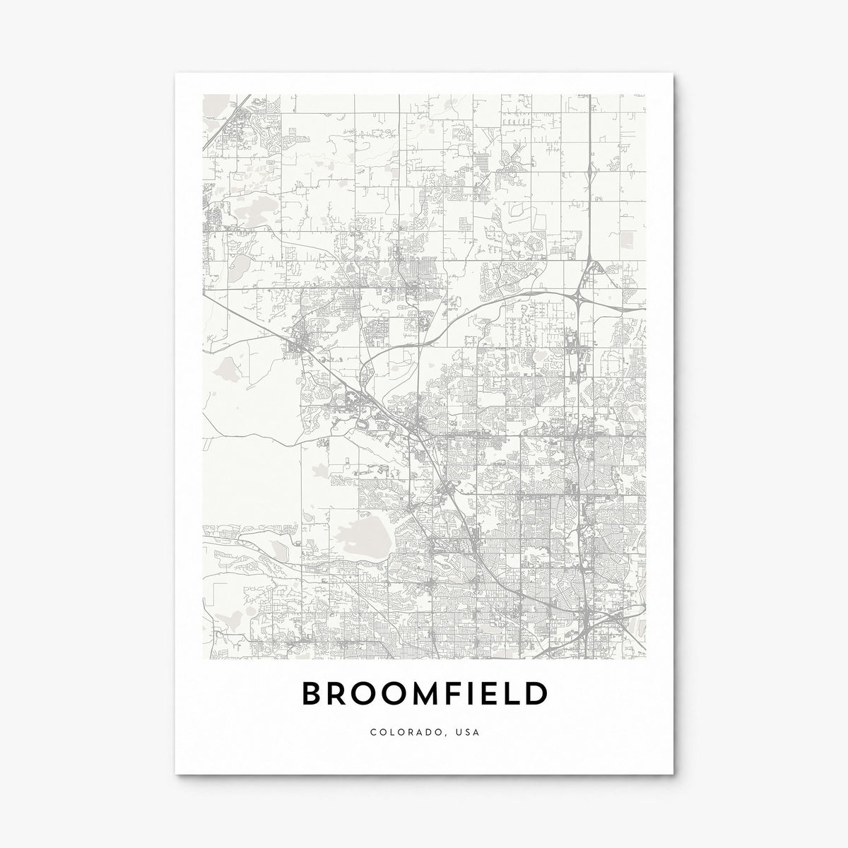 Broomfield Map Poster, print only (unframed)