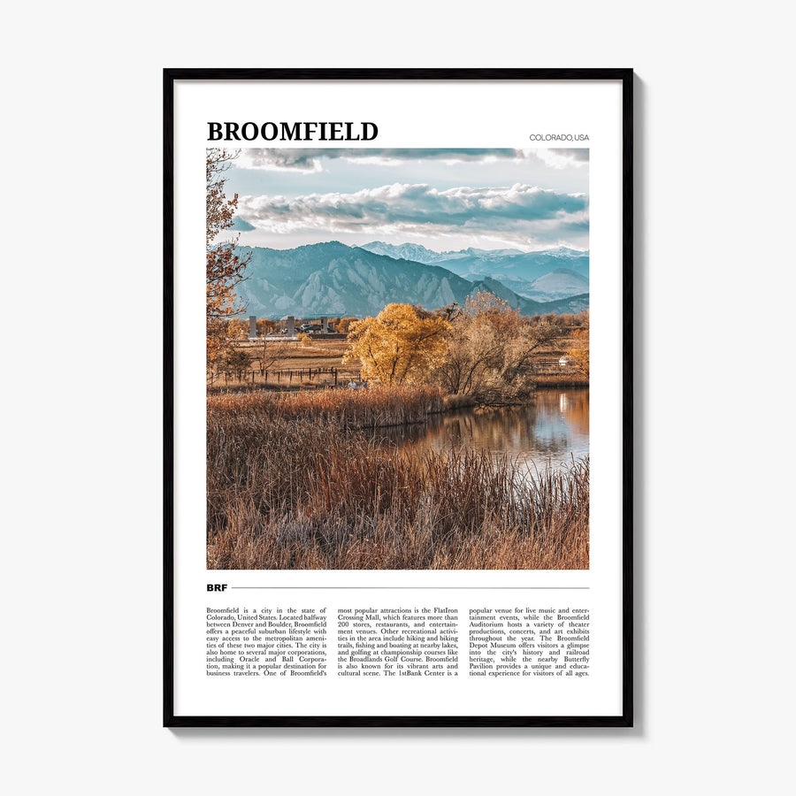 Broomfield Travel Poster, framed poster mockup