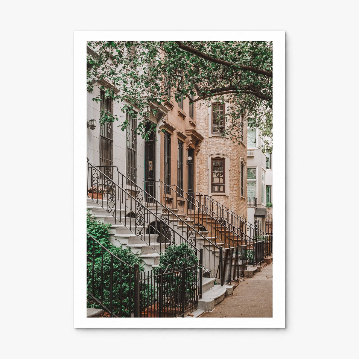 Brownstone Photo Poster, print only (unframed), white border