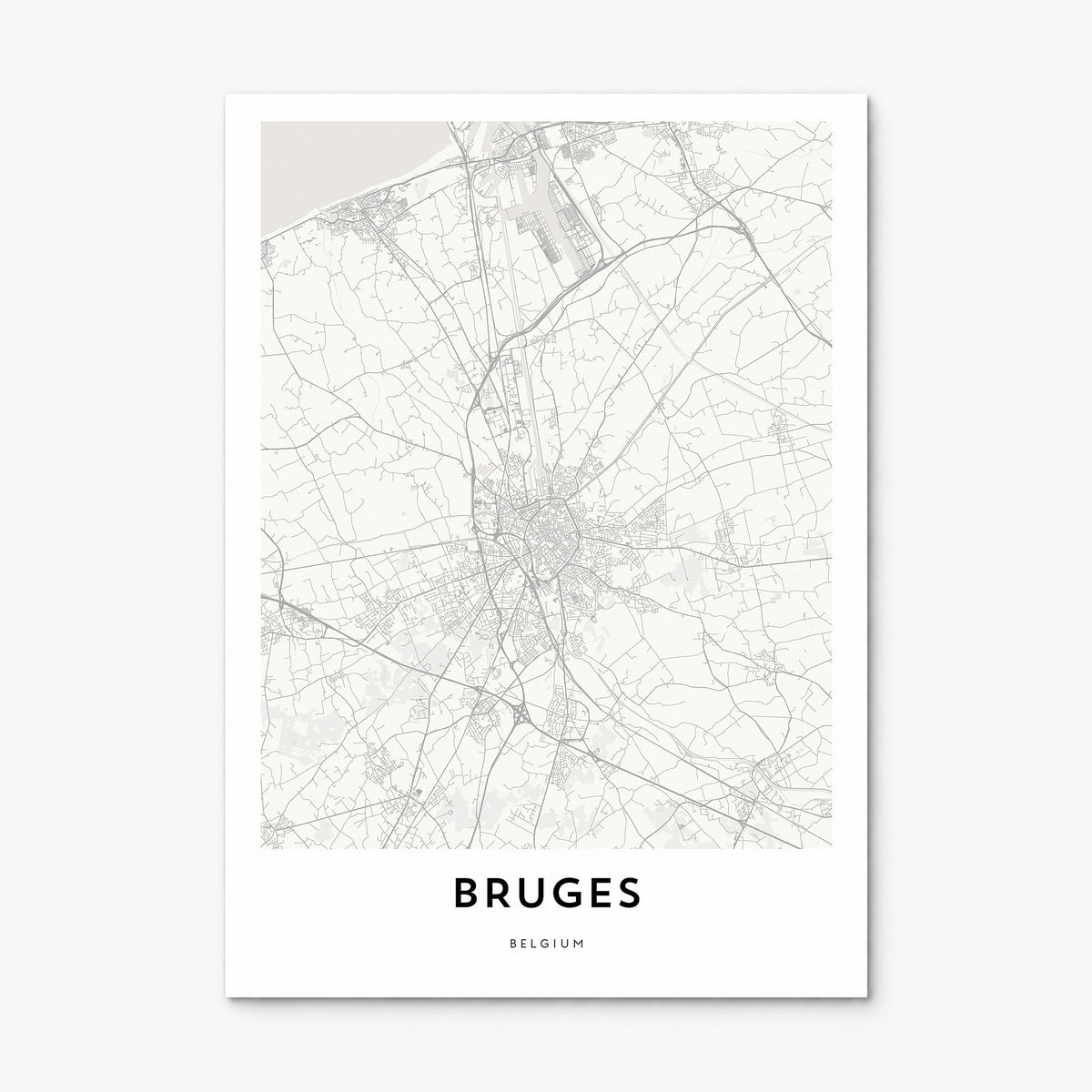 Bruges Map Poster, print only (unframed)