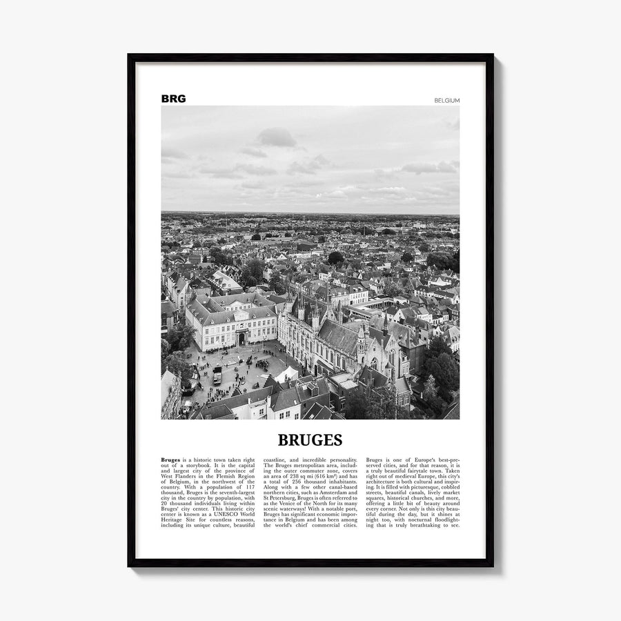 Bruges Newspaper Poster, framed poster mockup