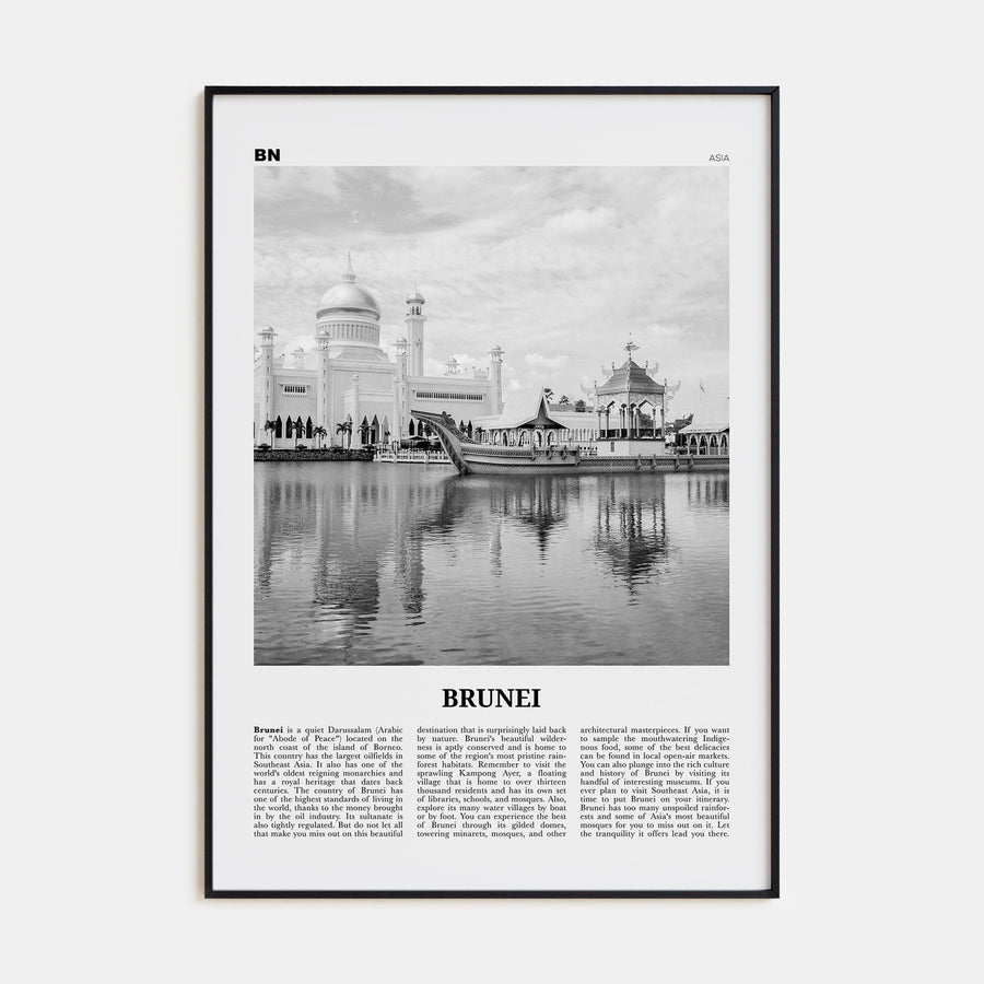 Brunei Poster None / 8x12 in Nbourhood Travel B&W Poster