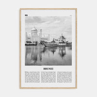 Brunei Poster Natural Wood / 8x12 in Nbourhood Travel B&W Poster