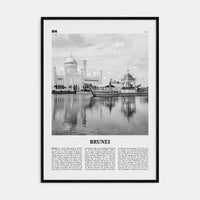 Brunei Poster Black Wood / 8x12 in Nbourhood Travel B&W Poster