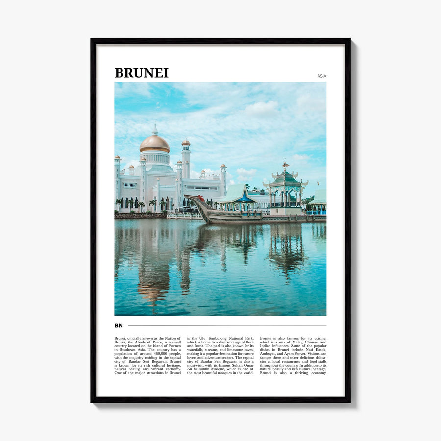 Brunei Travel Poster, framed poster mockup
