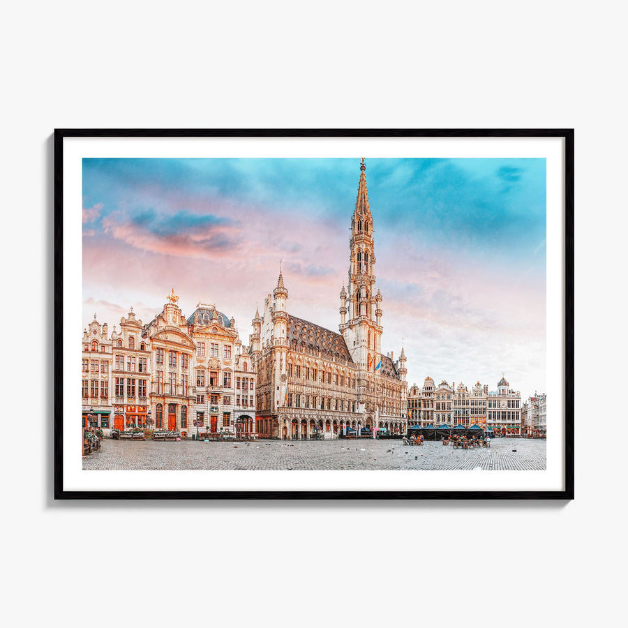Brussels Photo Poster, framed poster mockup, white border