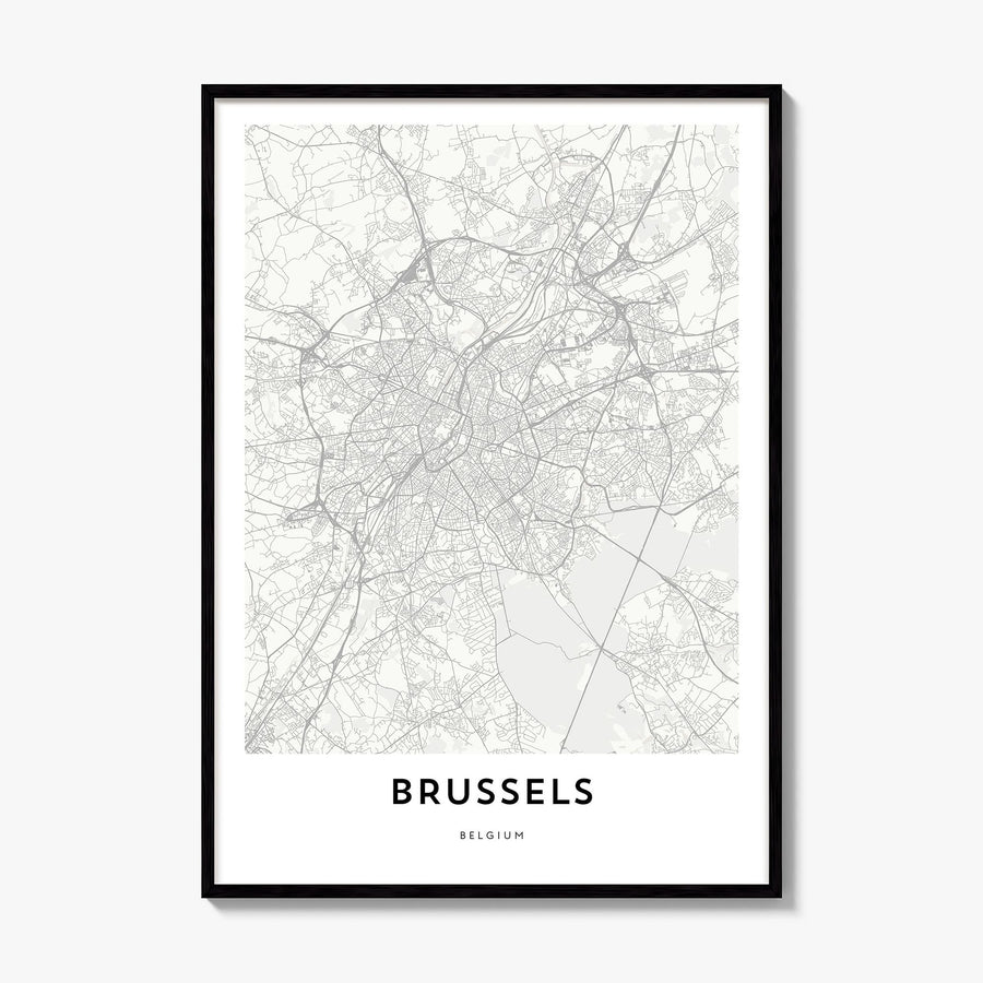 Brussels Map Poster, framed poster mockup