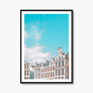 Brussels no. 2 colorful photo poster of Belgium – vertical wall art, unframed print shown in interior mockup
