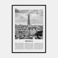 Brussels Poster Black Wood / 8x12 in Nbourhood Travel B&W Poster