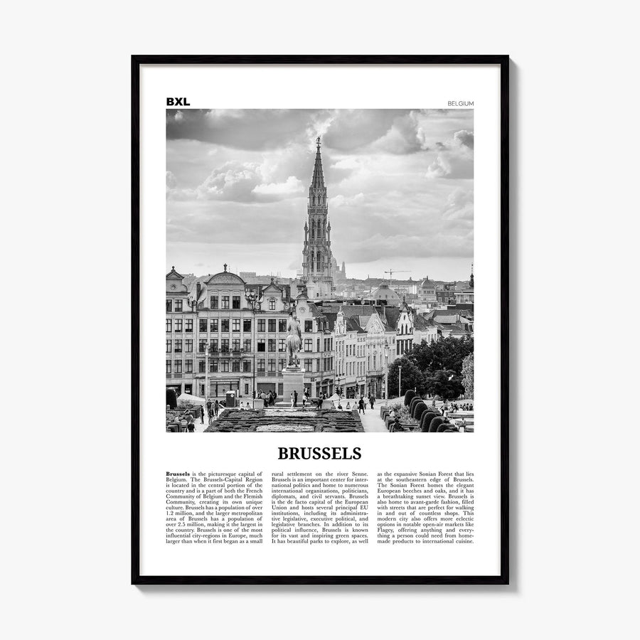 Brussels Newspaper Poster, framed poster mockup