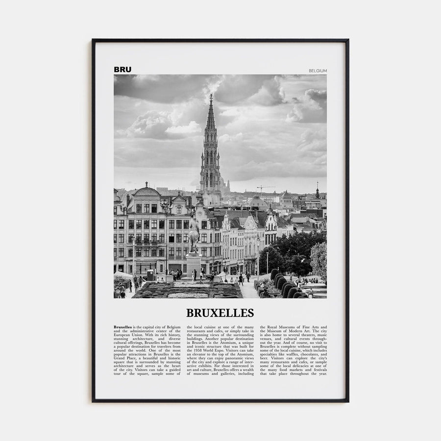 Bruxelles Poster None / 8x12 in Nbourhood Travel B&W Poster