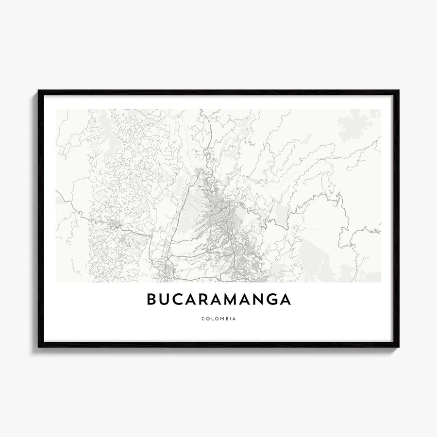 Bucaramanga Map Poster, framed poster mockup